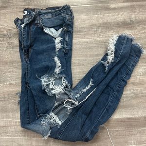 S.O.N.G. Curvy High Rise Skinny Ankle Ripped Jeans Size 5/27